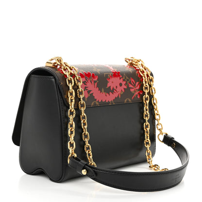 Louis Vuitton Calfskin Monogram Blossom Twist MM Rouge 4 of 11