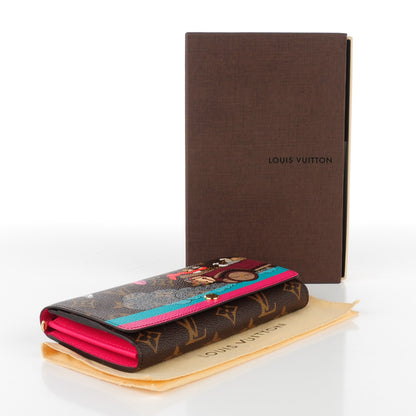 Louis Vuitton Monogram 2015 Christmas Animation Sarah Wallet Hibiscus 4 of 7