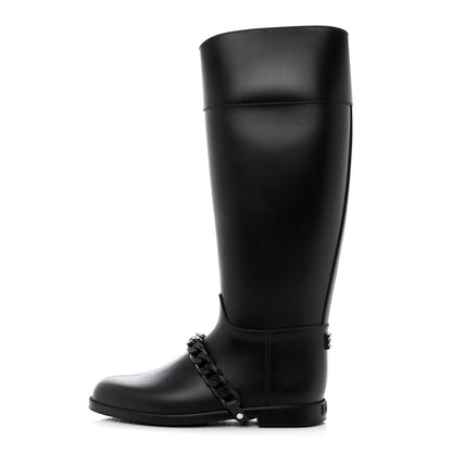 Givenchy PVC Chain Strap Rain Boots 40 Black 1 of 11
