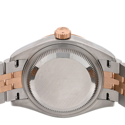 Rolex Stainless Steel 18K Everose Gold Diamond 28mm Oyster Perpetual Datejust Watch Green 279171 4 of 5