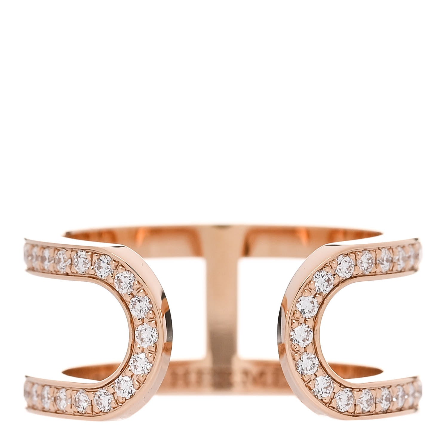 Hermes 18K Rose Gold Diamond MM Ever Chaine D'Ancre Ring 51 5.75 4 of 7