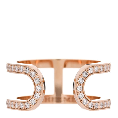Hermes 18K Rose Gold Diamond MM Ever Chaine D'Ancre Ring 51 5.75 4 of 7