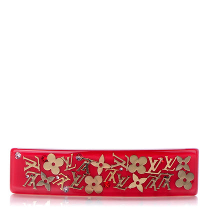Louis Vuitton Resin Swarovski Crystal Inclusion Barrette GM Pomme d'Amour 1 of 4