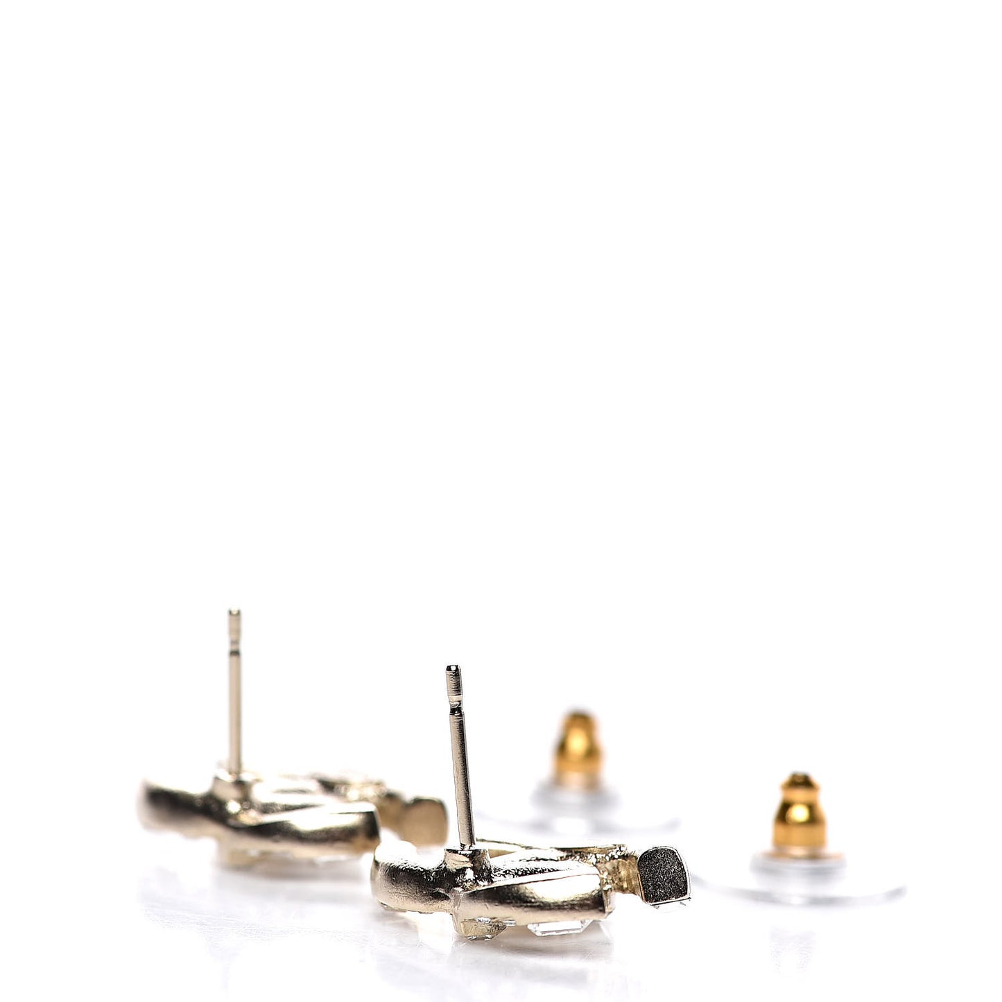 Crystal Baguette CC Earrings Gold