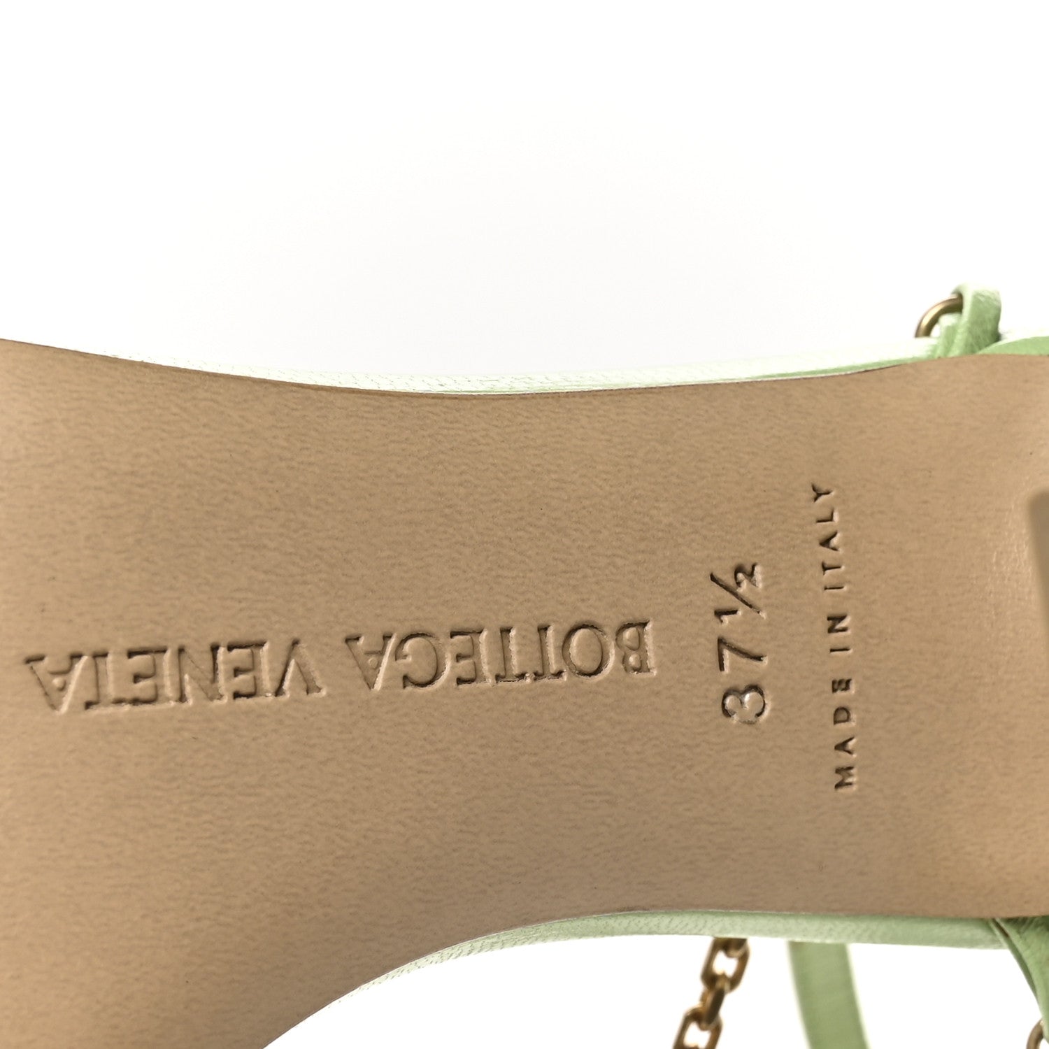 Bottega Veneta Lambskin Stretch Chain Strap 90mm Sandals 37.5 Pistachio 7 of 8