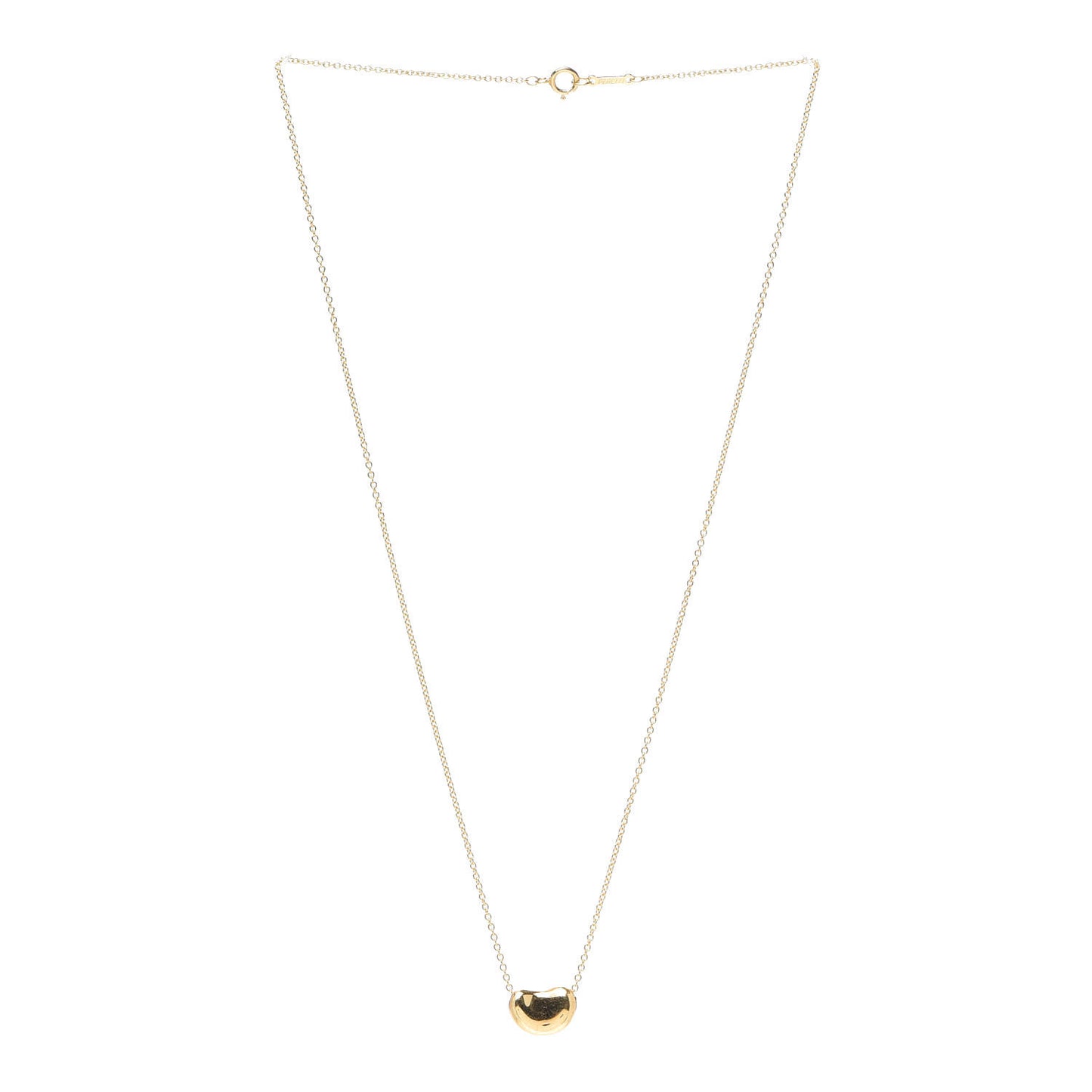 18K Yellow Gold 11mm Elsa Peretti Bean Pendant Necklace