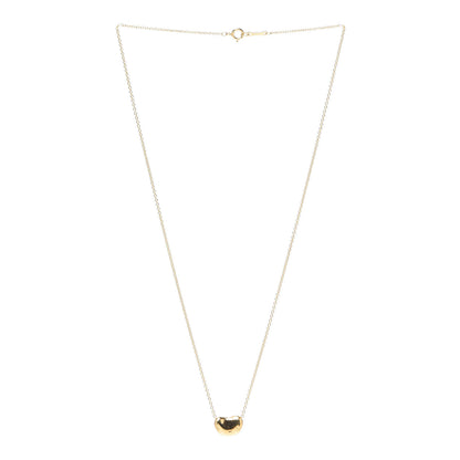 Tiffany 18K Yellow Gold 11mm Elsa Peretti Bean Pendant Necklace 3 of 5