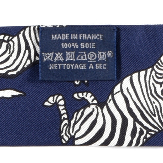 Silk Les Zebres Twilly Gris Marine Black White