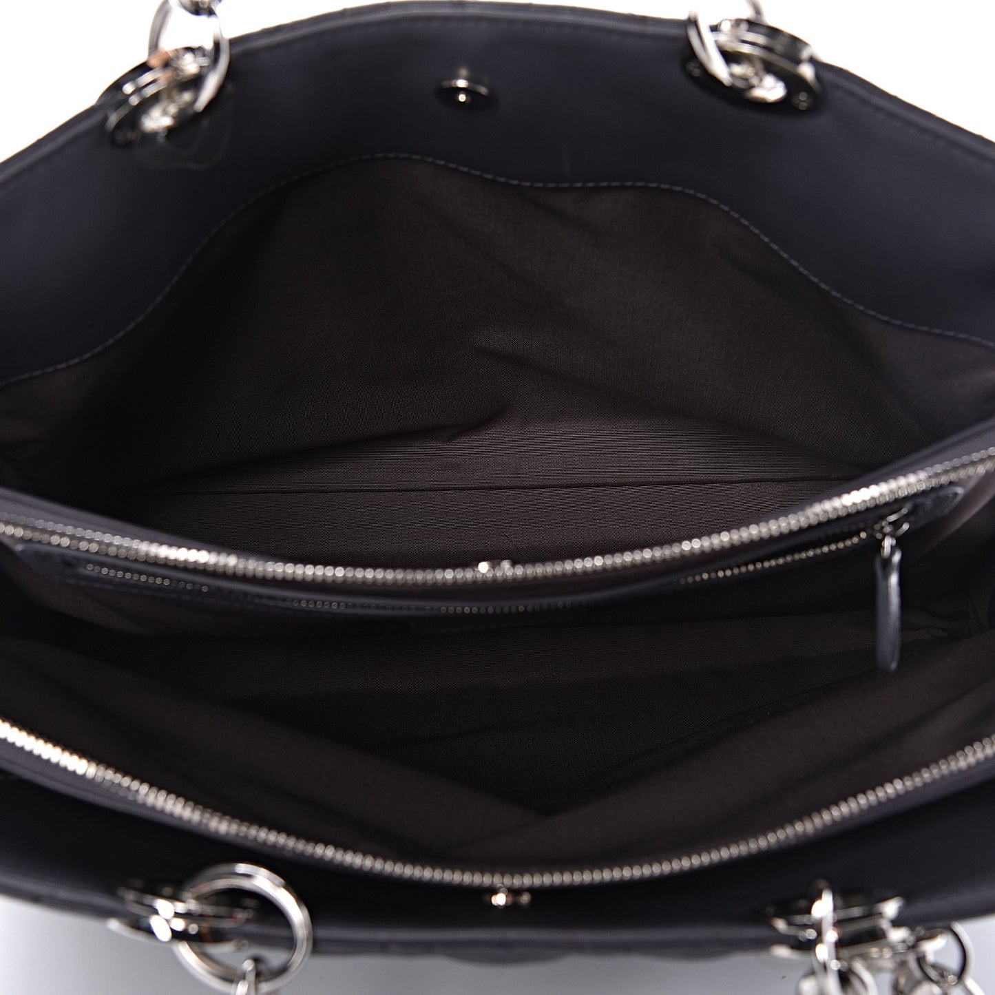 Lambskin Cannage Large Dior Soft Shopping Tote Grey