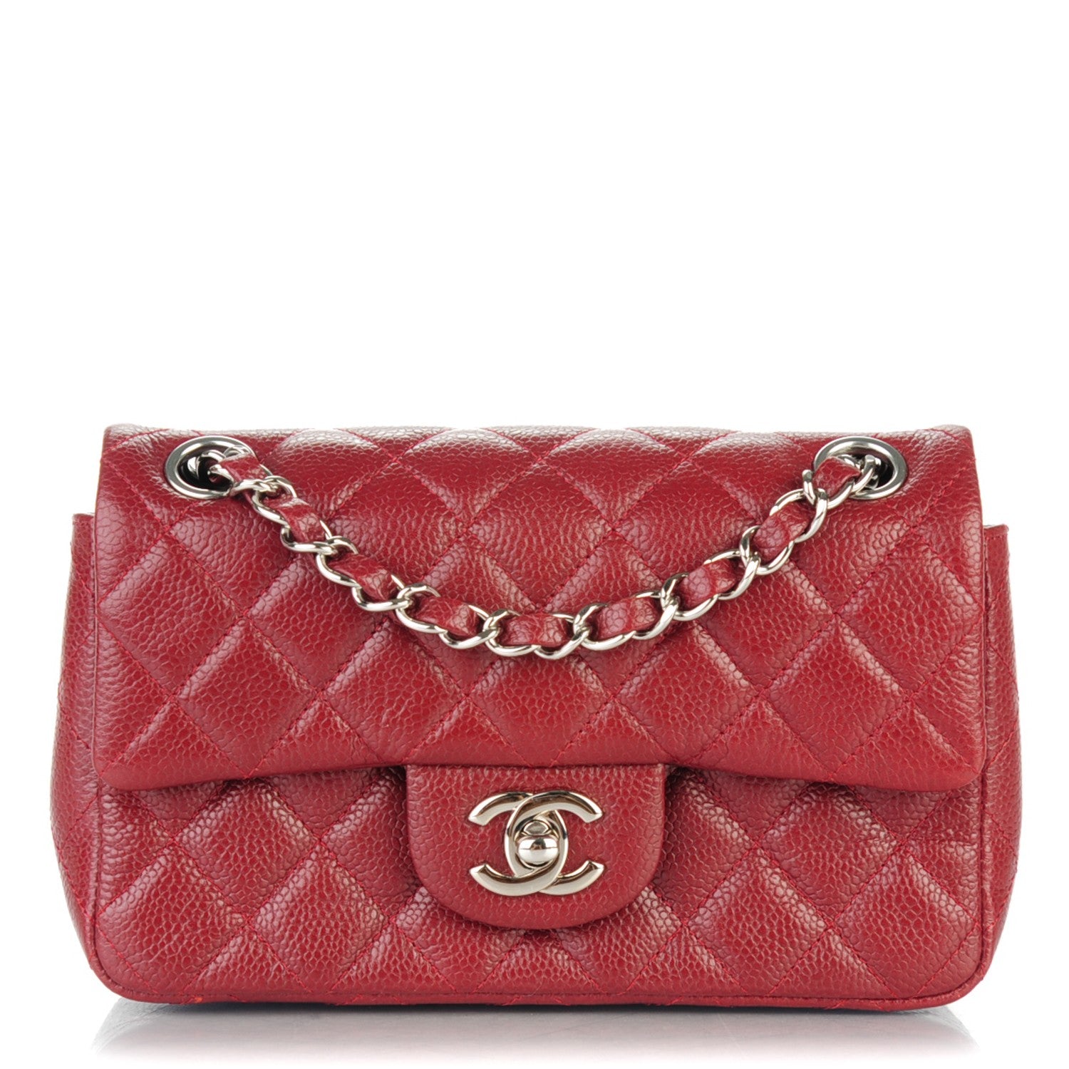 Chanel Caviar Quilted Mini Rectangular Flap Dark Red 1 of 9