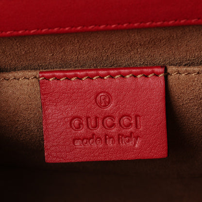 Gucci GG Supreme Monogram Calfskin Small Padlock Shoulder Bag Beige Hibiscus Red New Rosette 6 of 8