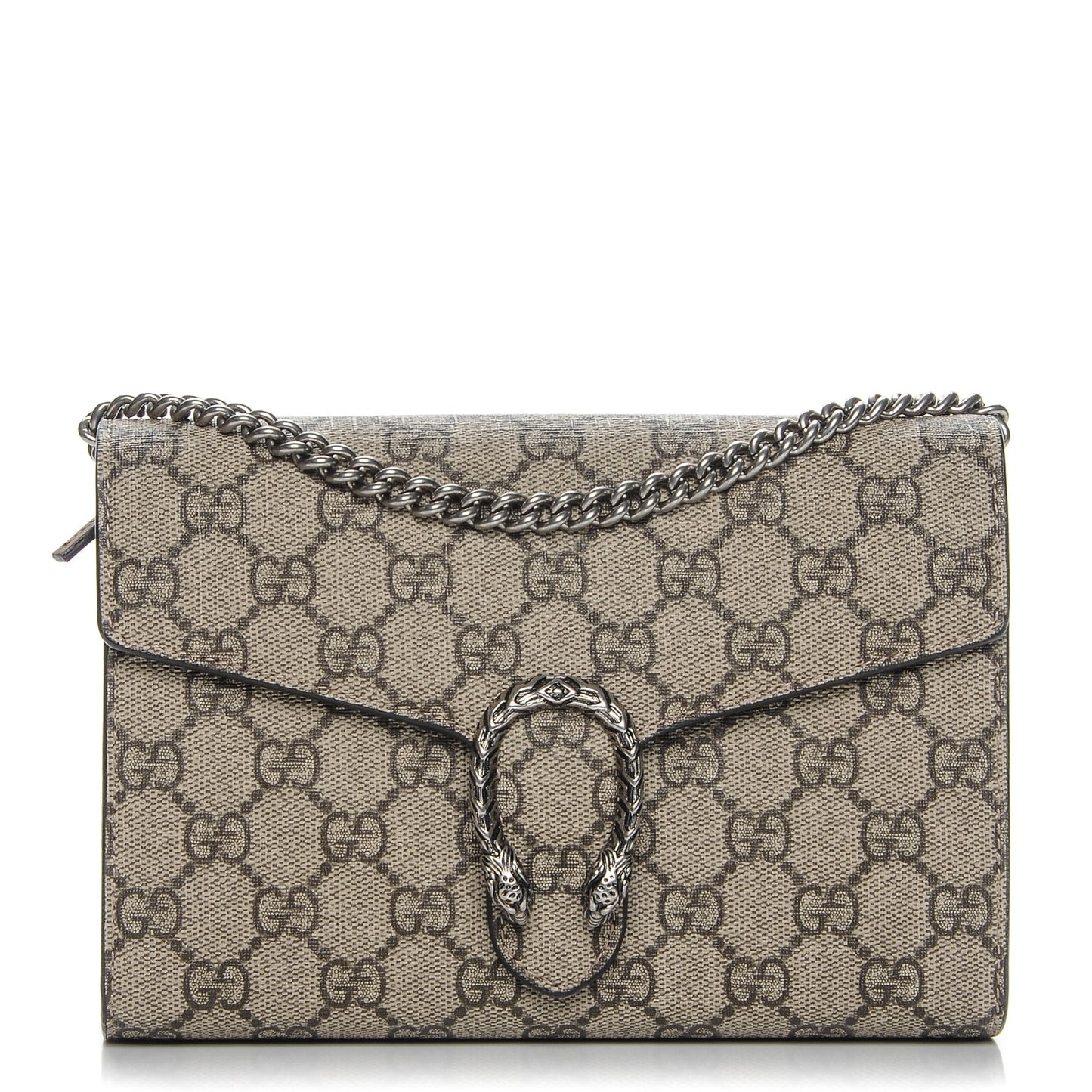 GG Supreme Monogram Mini Dionysus Chain Wallet Beige Taupe