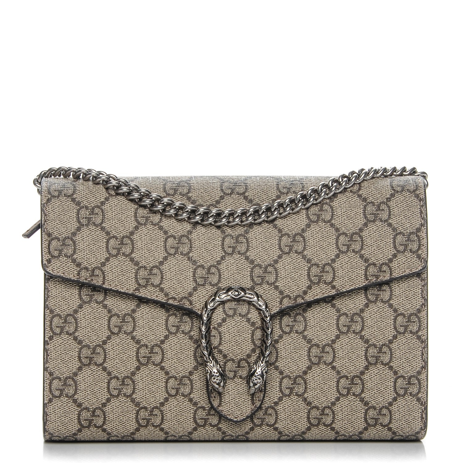 Gucci GG Supreme Monogram Mini Dionysus Chain Wallet Beige Taupe 1 of 7