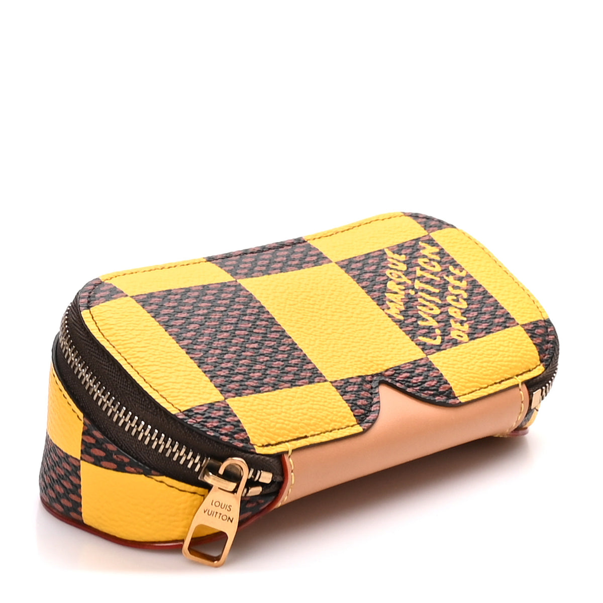 Damier Pop Zippered Sunglasses Case Jaune Mat
