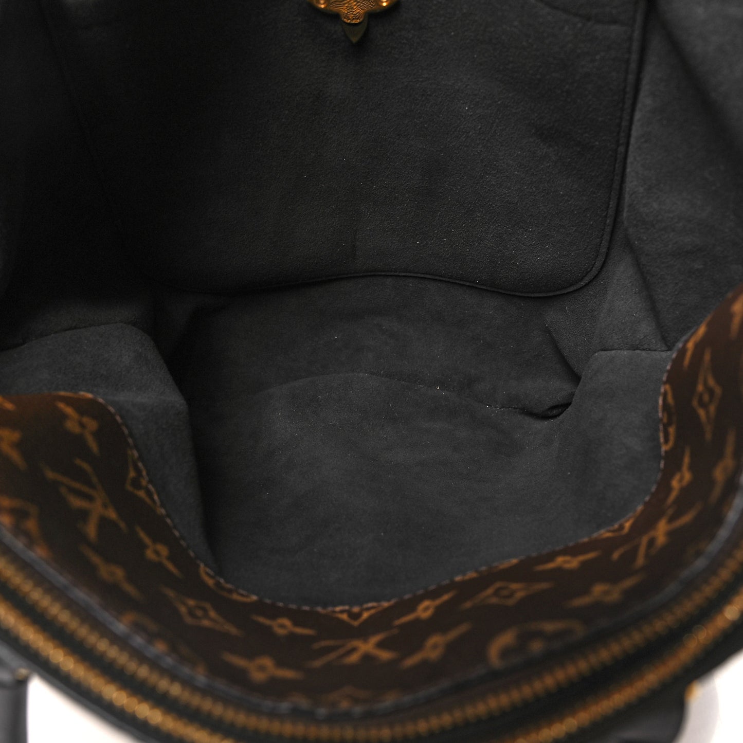 Monogram Flower Zipped Tote MM Black