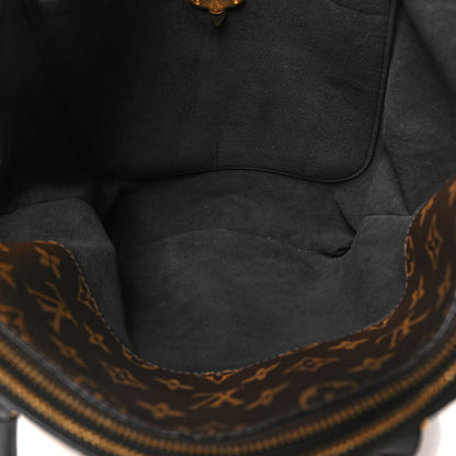 Louis Vuitton Monogram Flower Zipped Tote MM Black 7 of 11