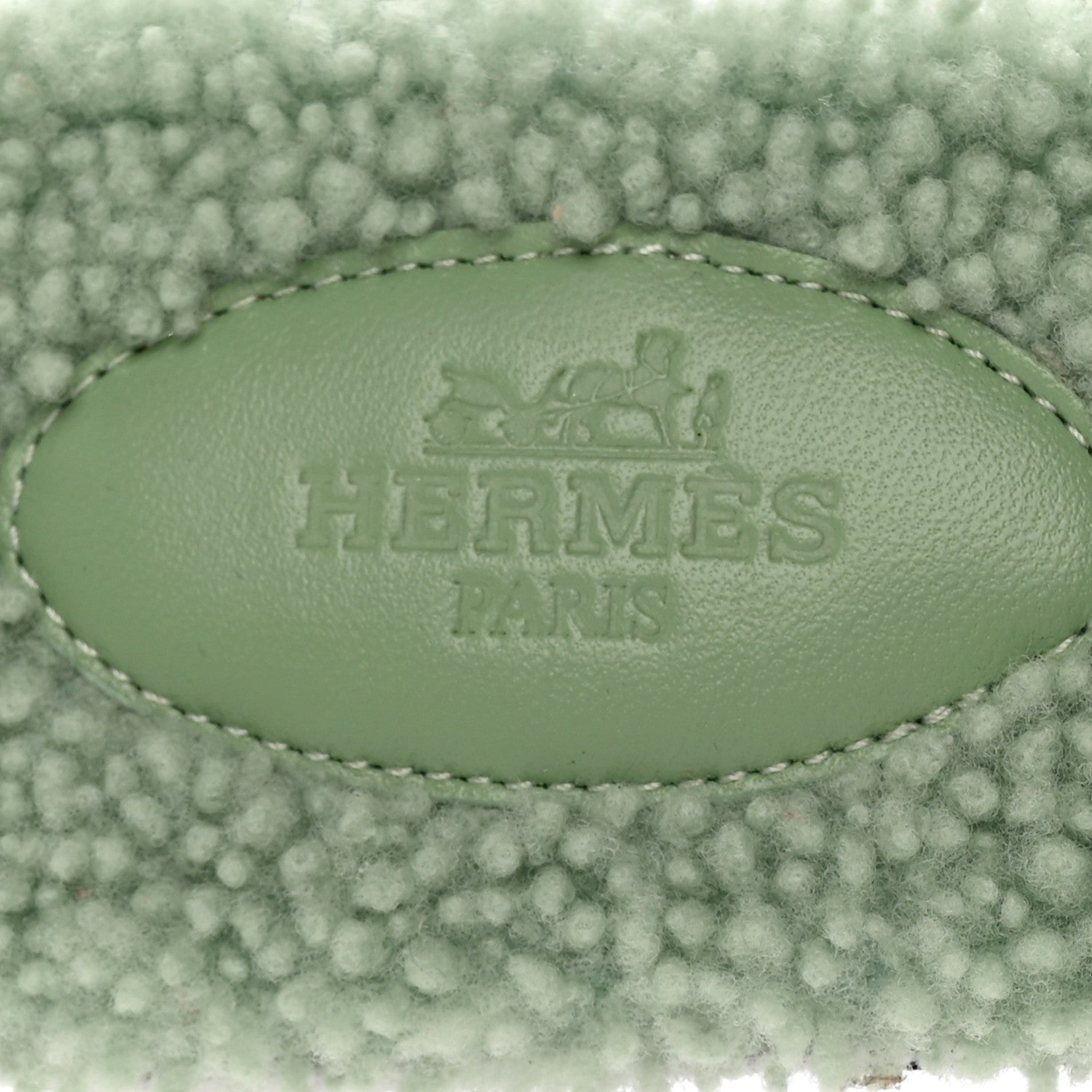 Hermes Woolskin Oran Sandals 37.5 Vert D’eau 7 of 8