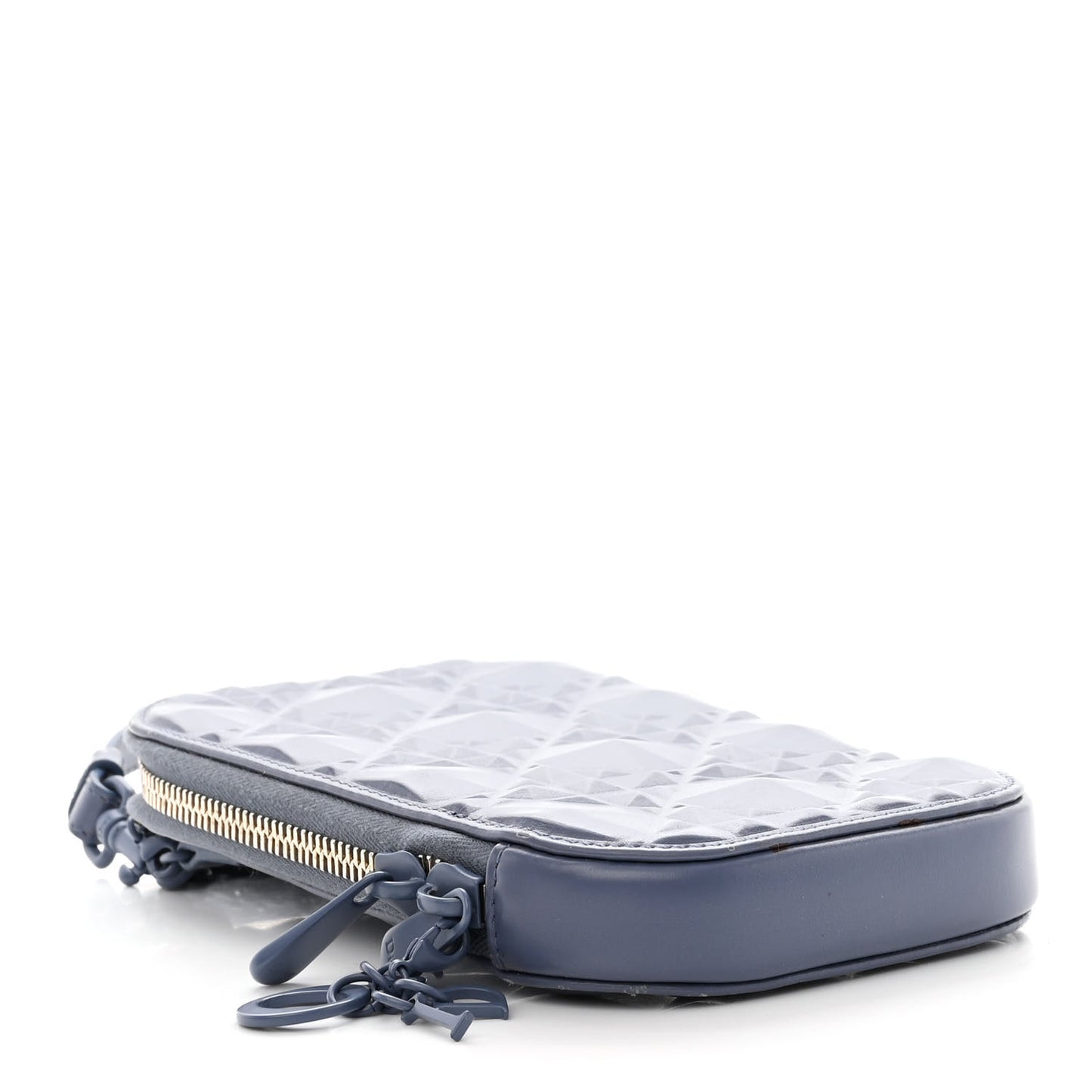 Calfskin Cannage Diamond Cannage Phone Holder Blue