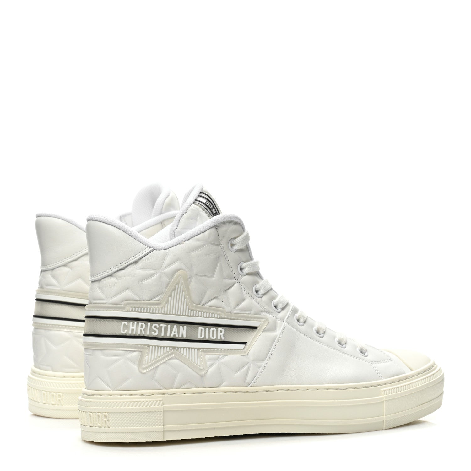 Christian Dior Etoile Embossed Dior High Top Sneakers 40 Snow White 5 of 9