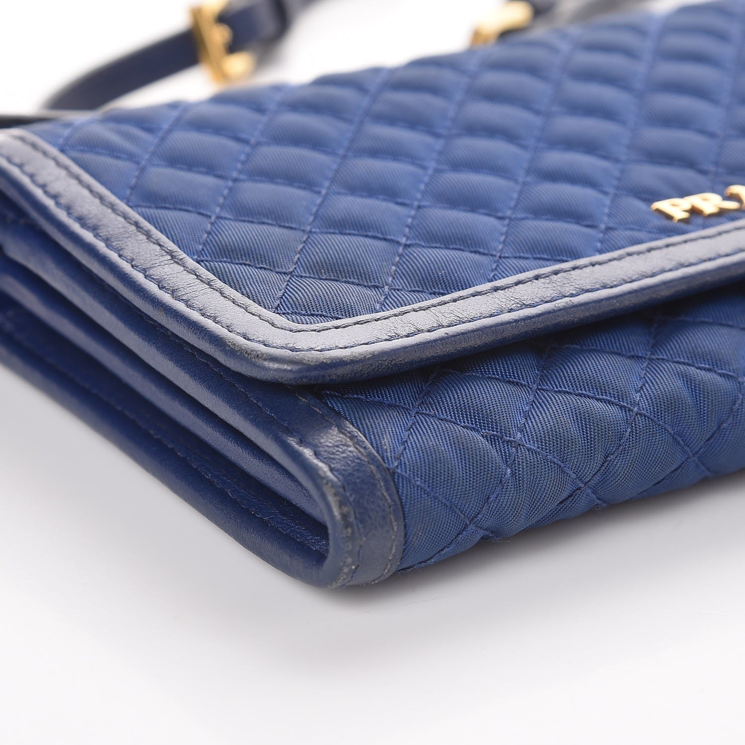Prada Tessuto Quilted Mini Crossbody Wallet Bleuette 9 of 12