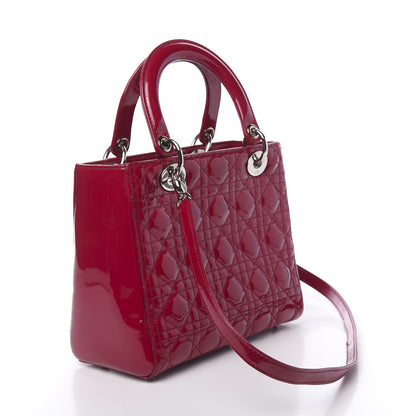 Christian Dior Patent Cannage Medium Lady Dior Red 3 of 13