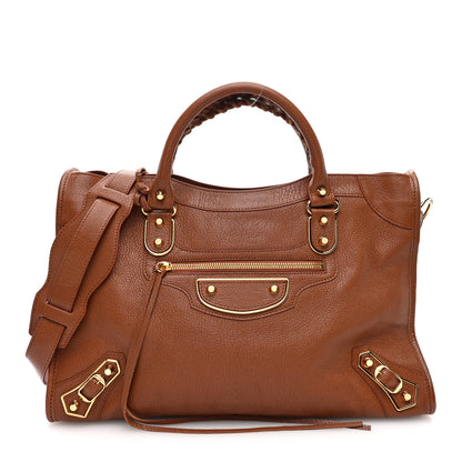 Balenciaga Chevre Gold Metallic Edge Hardware City Marron Terracotta 1 of 11
