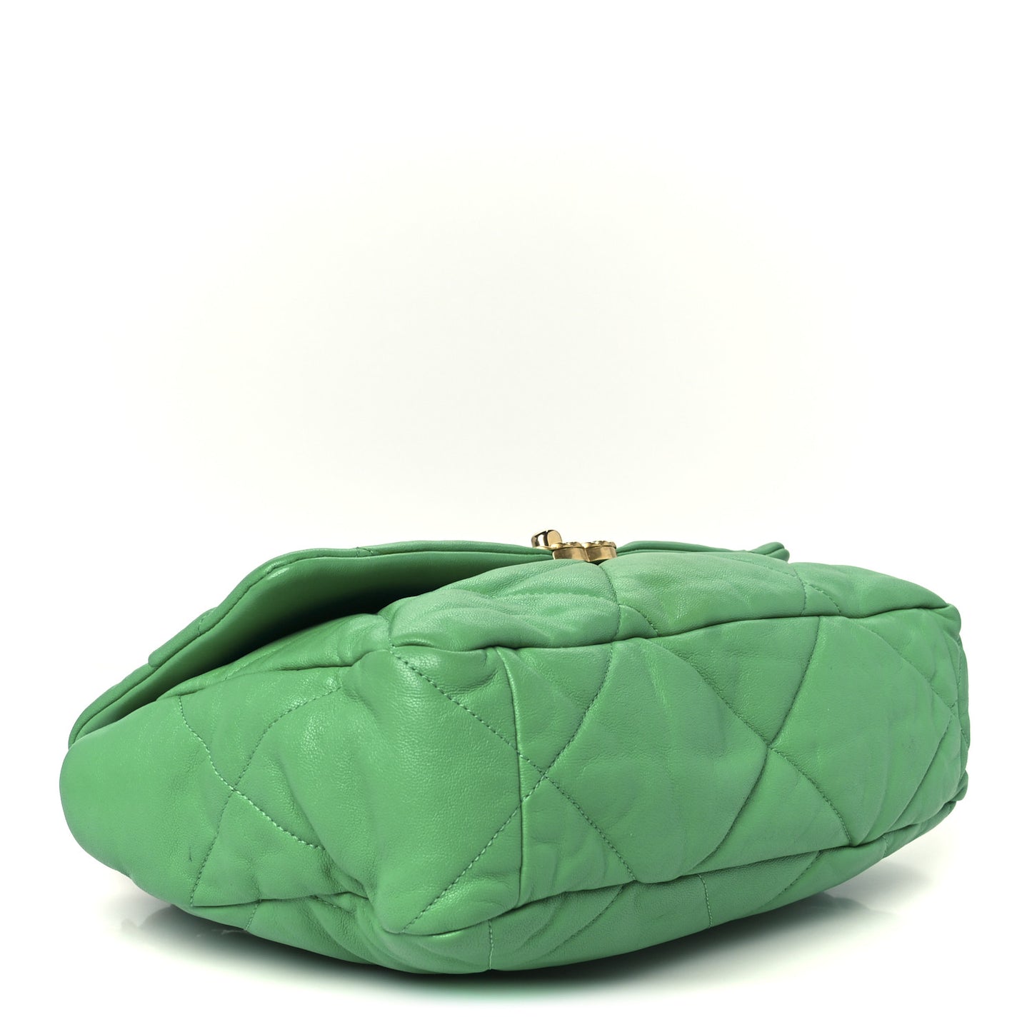 Lambskin Quilted Large Chanel 19 Flap Dark Green