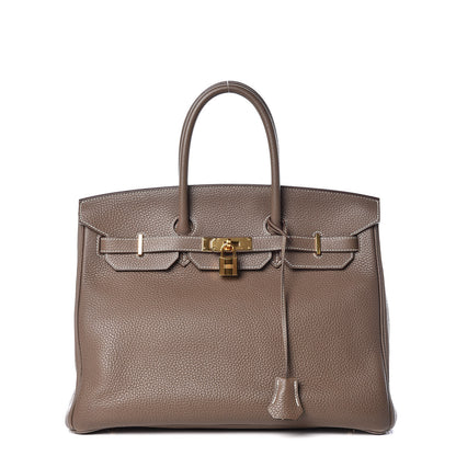 Hermes Taurillon Clemence Birkin 35 Etoupe 1 of 40
