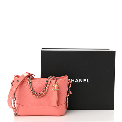 Chanel Aged Calfskin Quilted Small Gabrielle Hobo Coral 12 of 12