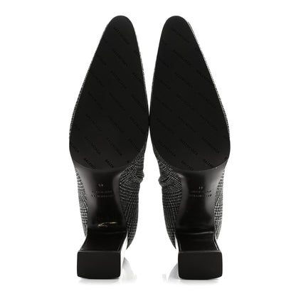 Balenciaga Wool Plaid Ankle Boots 41 Black White 6 of 10