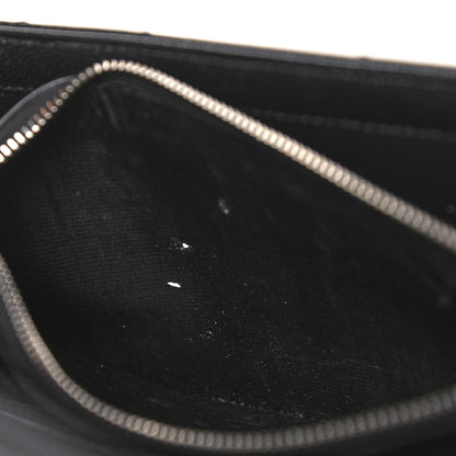 Saint Laurent Grain De Poudre Matelasse Chevron Monogram Chain Wallet Black 12 of 12