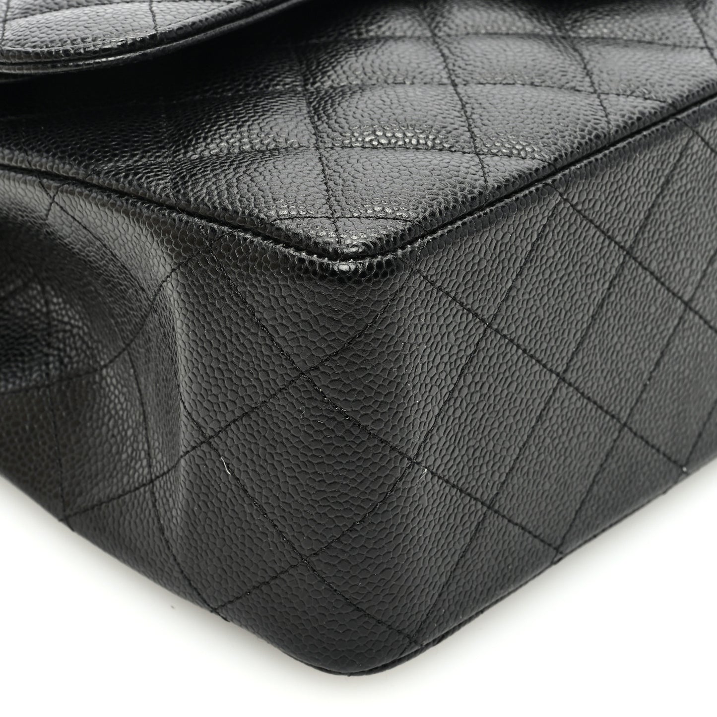 Caviar Quilted Jumbo Double Flap Black