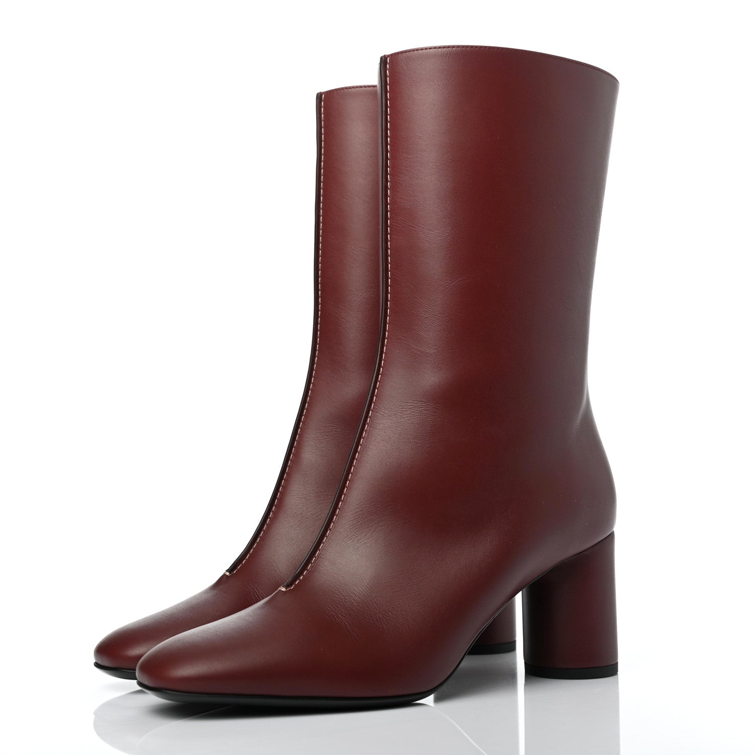 Hermes Calfskin Defile Ankle Boots 38 Rouge Pourpre 3 of 8
