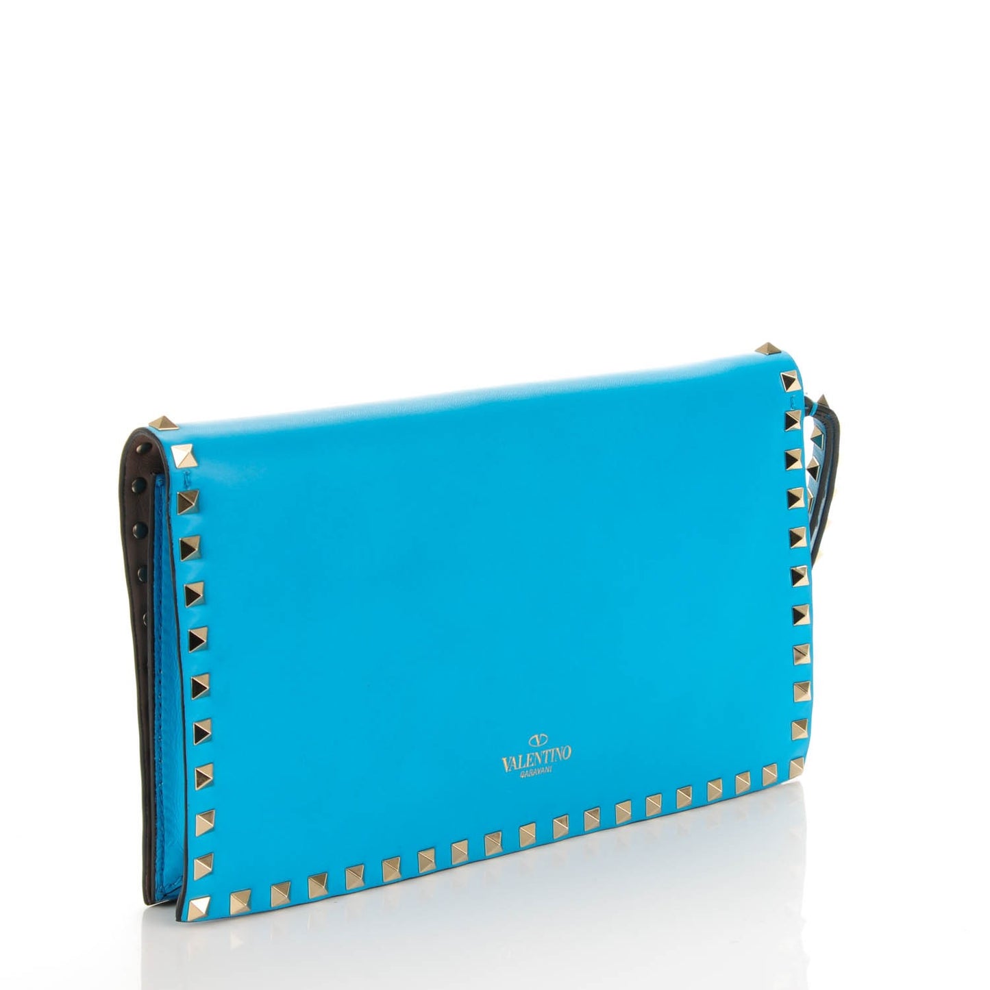 Nappa Rockstud Wristlet Clutch Parrot