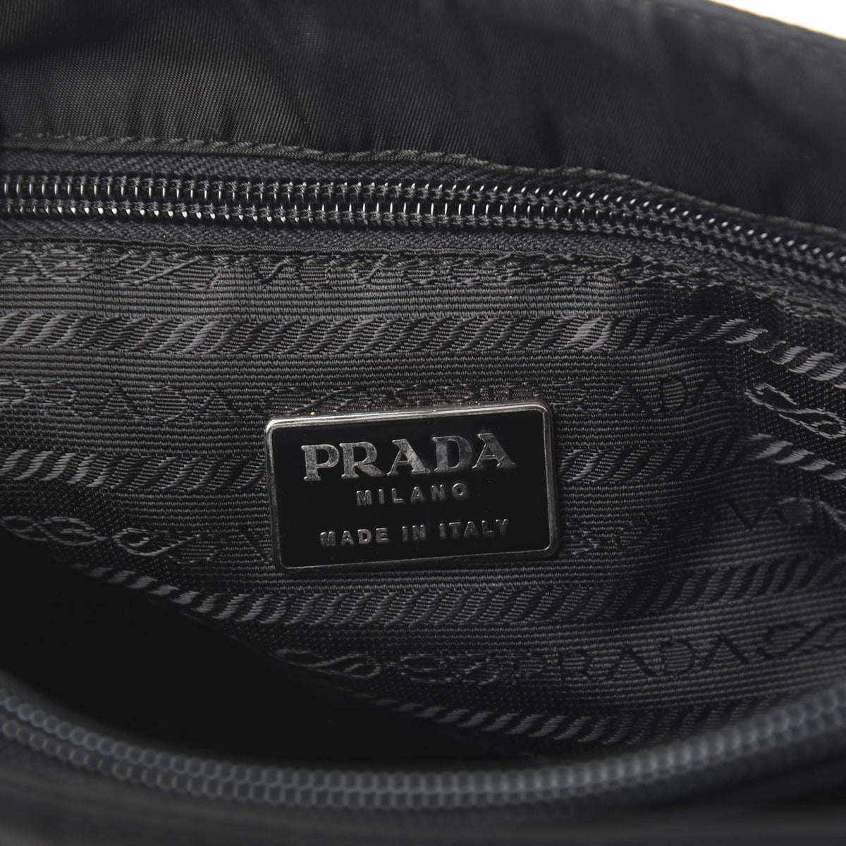Tessuto Nylon Chain Shoulder Bag Black