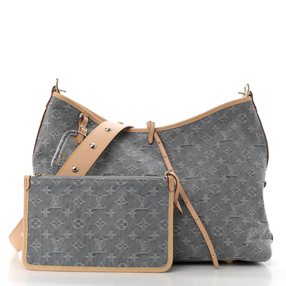 Louis Vuitton Monogram Denim CarryAll MM Washed Gray 3 of 10