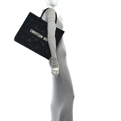 Christian Dior Embroidered 3D Macrame D-Lace Butterfly Large Book Tote Black Multicolor 2 of 10