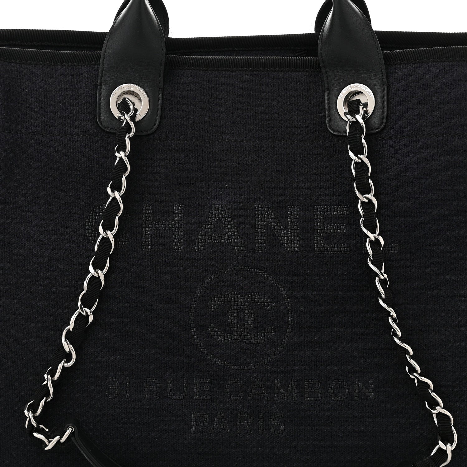 Chanel Mixed Fibers Medium Deauville Tote Dark Blue 9 of 11
