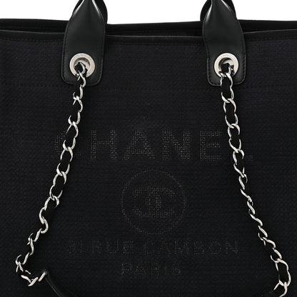 Chanel Mixed Fibers Medium Deauville Tote Dark Blue 9 of 11