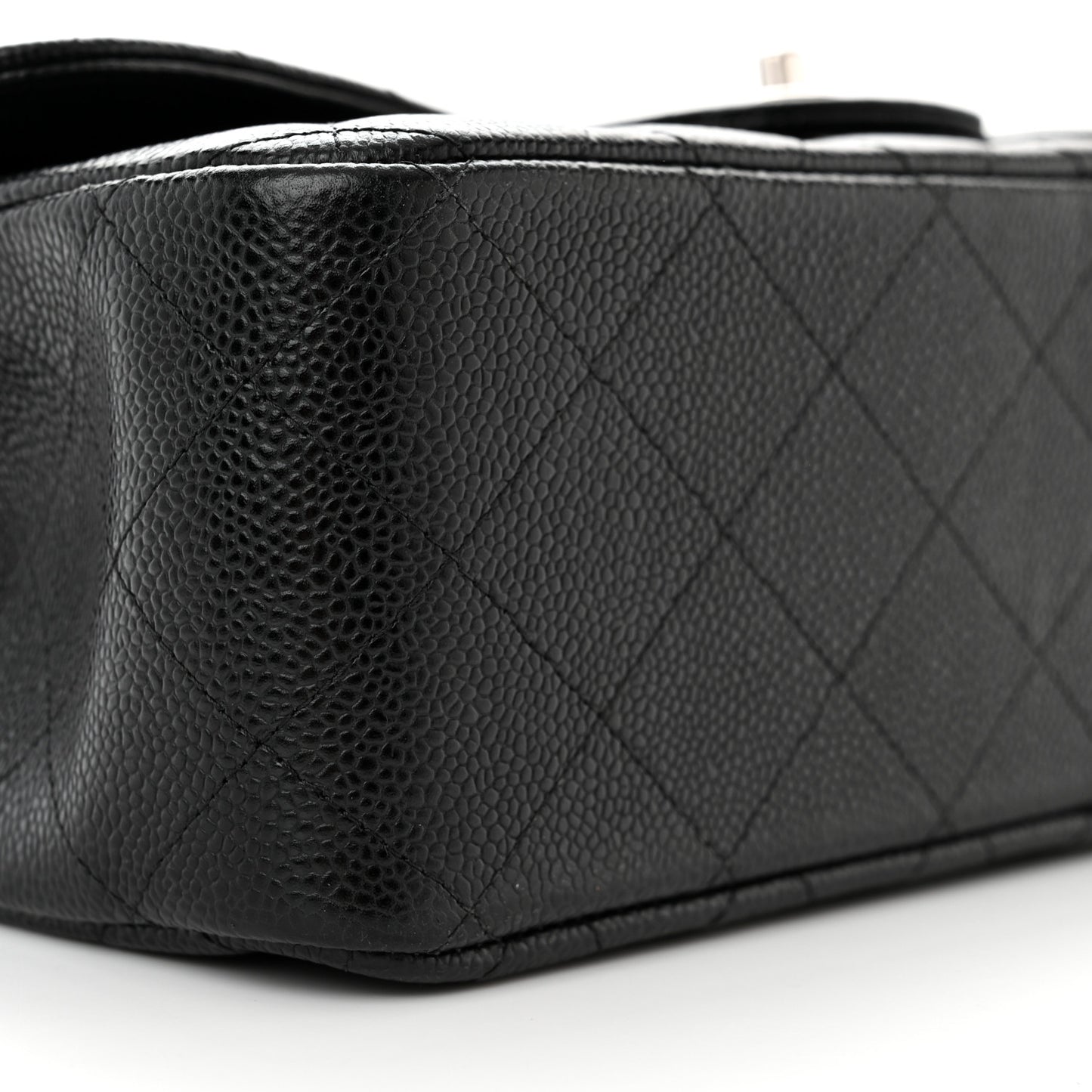 Caviar Quilted Jumbo Double Flap Black