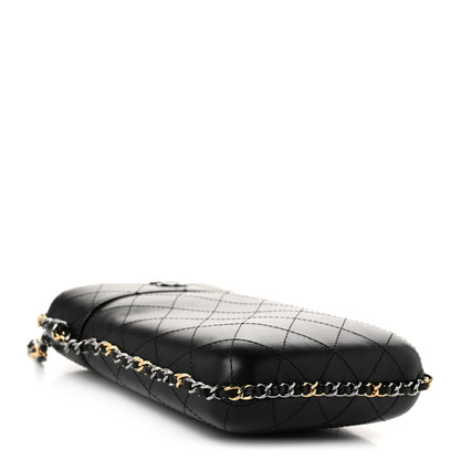 Chanel Lambskin Quilted Chain Around Phone Holder Black 4 of 10