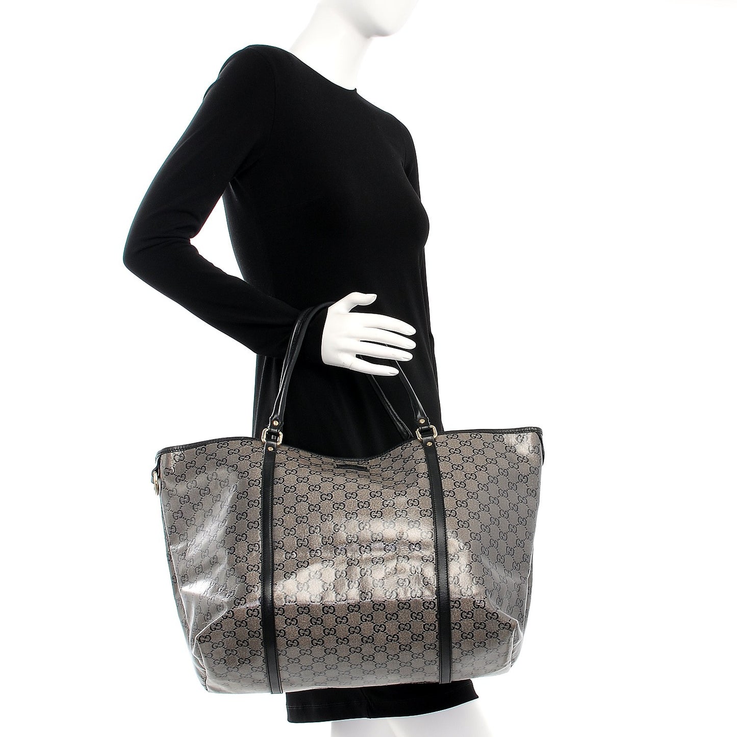 Crystal Monogram Large Joy Tote Black