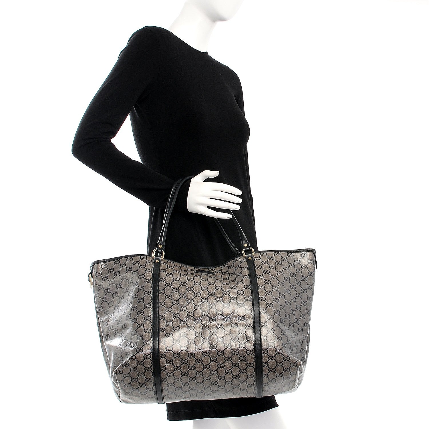 Gucci Crystal Monogram Large Joy Tote Black 2 of 7