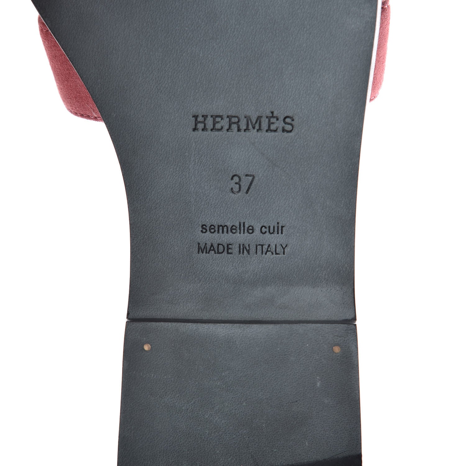 Hermes Suede Goatskin Oran Sandals 37 Rose De Venice 7 of 7