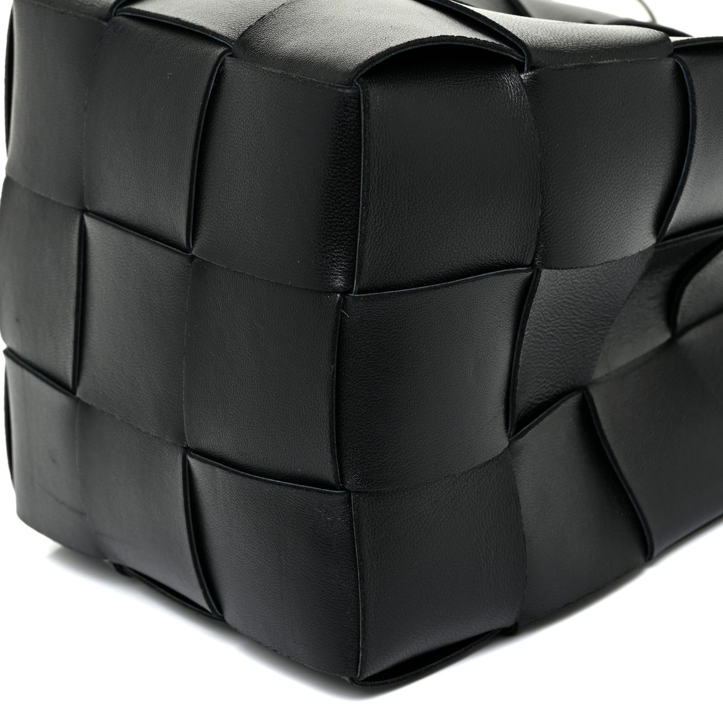 Nappa Maxi Intrecciato Cassette Bucket Bag Black