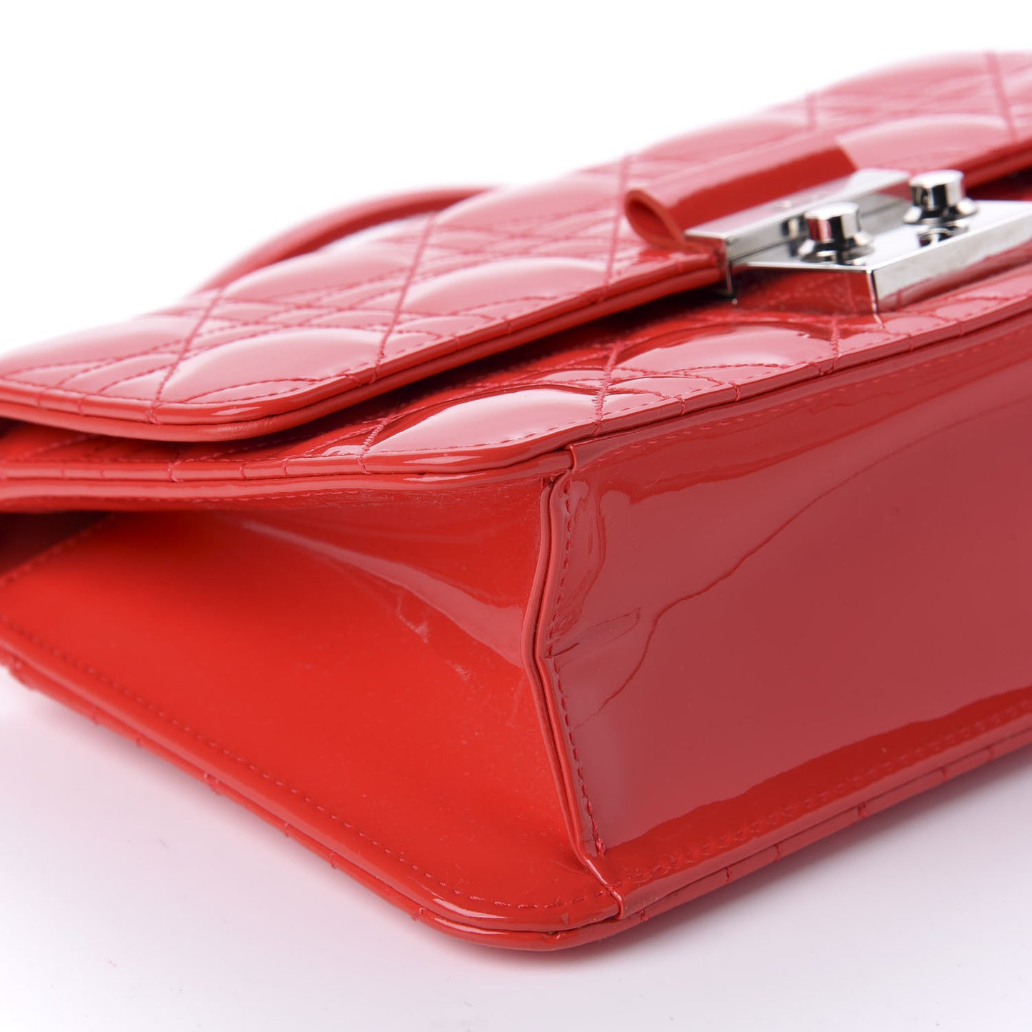 Patent Cannage Miss Dior Promenade Pouch Red