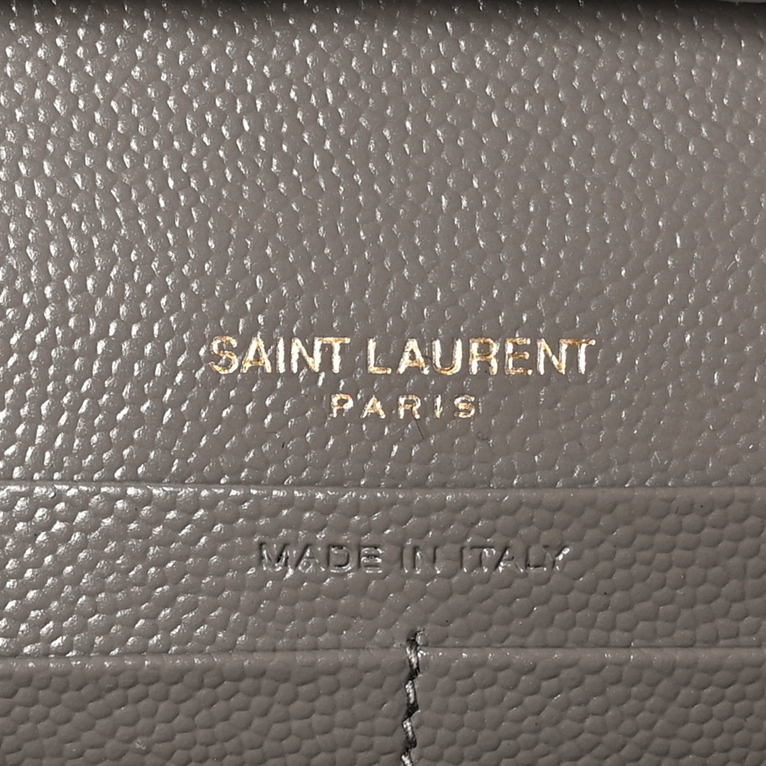 Saint Laurent Grain De Poudre Matelasse Chevron Monogram Chain Wallet Fog 7 of 10