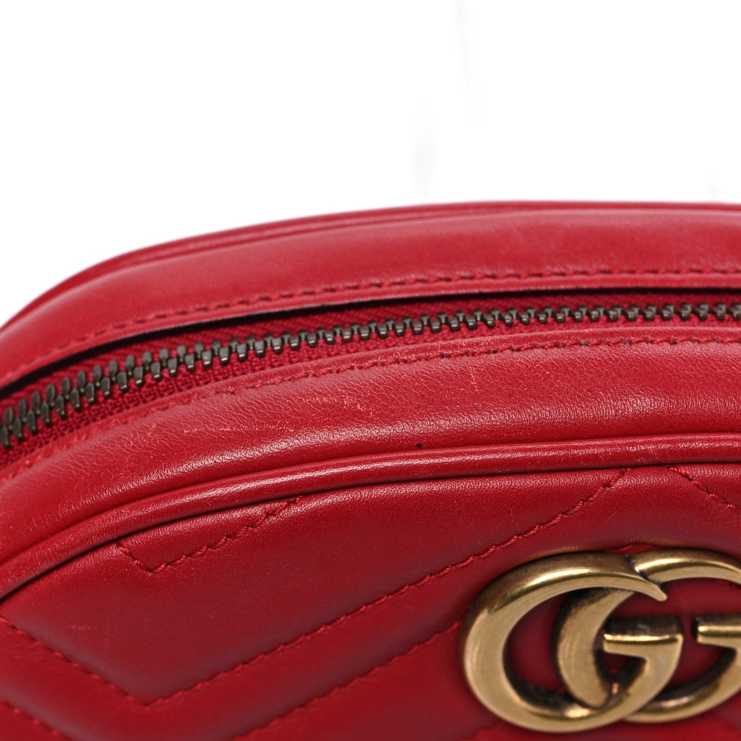 Calfskin Matelasse GG Marmont Belt Bag 75 30 Hibiscus Red