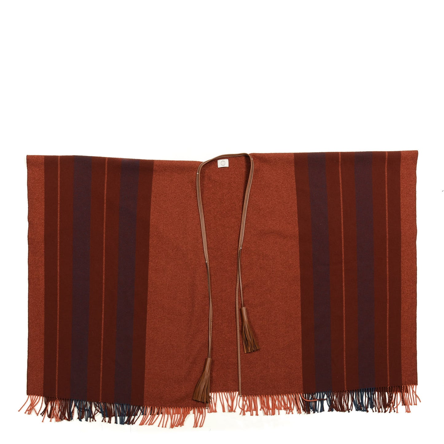 Merino Wool Cashmere Rocabar Poncho Rouge H