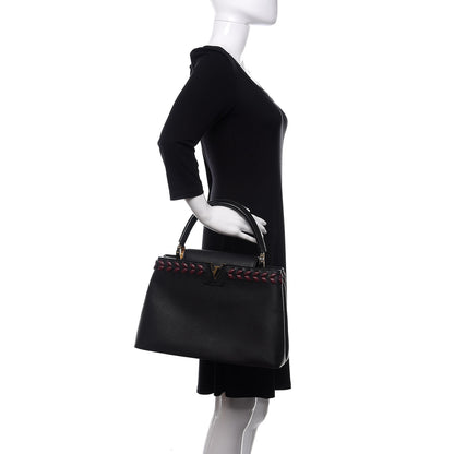 Louis Vuitton Taurillon Lambskin Capucines MM Black 2 of 11
